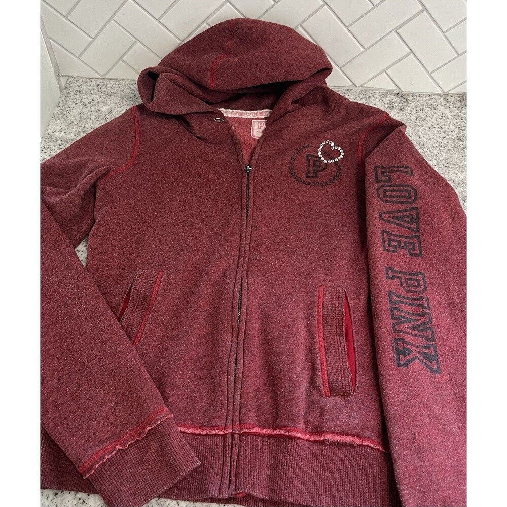 Gamecocks Victoria’s Secret PINK Y2K Full Zip Hoodie Rhinestone Women’s M